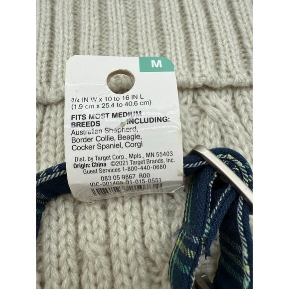 Boots & Barkley Cream cable Knit Turtleneck Dog Sweater & collar Size medium - Picture 3 of 7